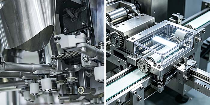 Illustrates the differences between linear and rotary packaging machines